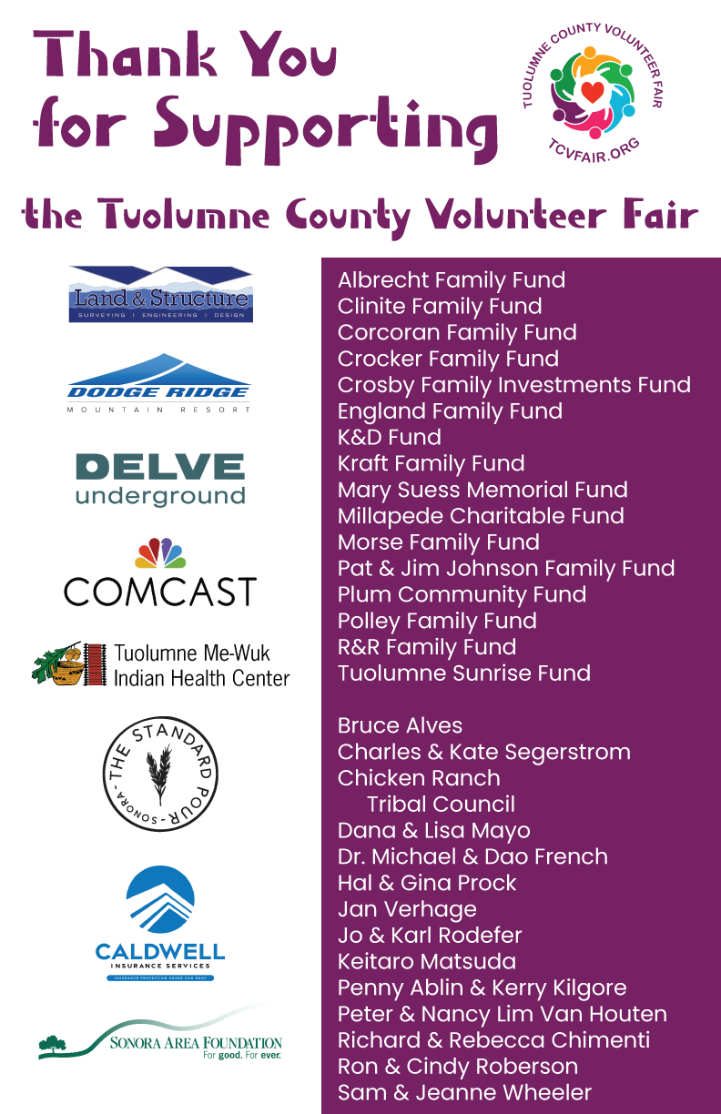 Donors of Tuolumne County Volunteer Fair