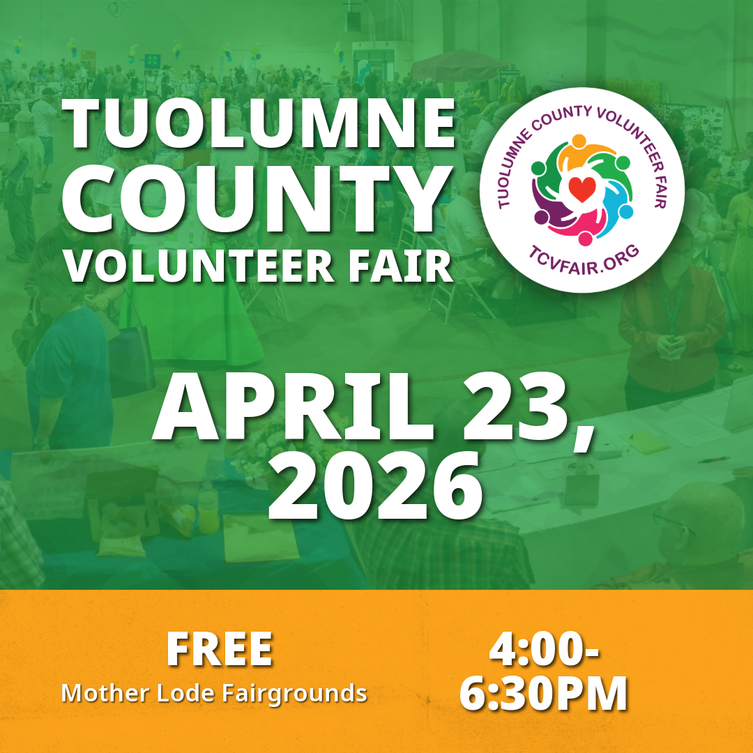 TCVF2026 Save The Date Sq Save the date for the 2026 Tuolumne County Volunteer Fair