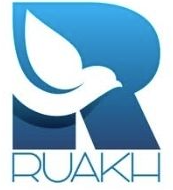 Ruakh, white dove over a blue R